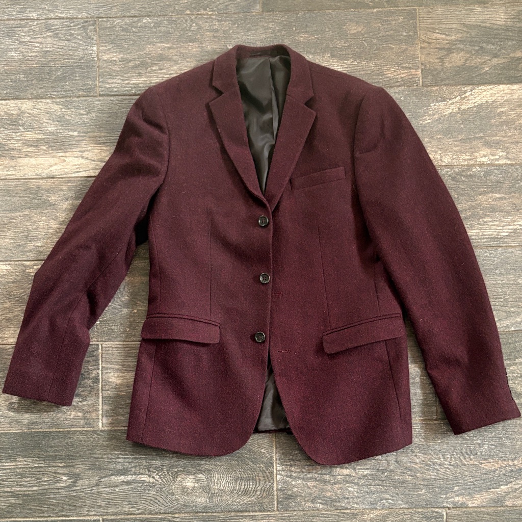 Asos Men's Burgundy Wool Blazer (9/10 Condition)